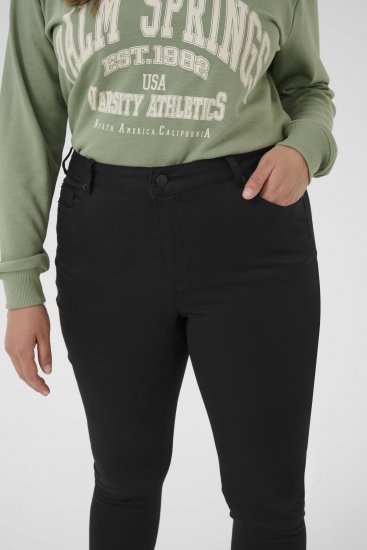 Kaffe Curve Dina Jeans slim lunghezza cropped Nero - Jeans & Pantaloni Donna Taglie Comode – Plus Size - 