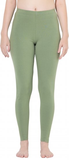 Ulla Popken Basic Stretch Knit Ankle Length Leggings Olive - Jeans & Pantaloni Donna Taglie Comode – Plus Size - 