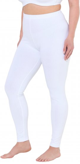 Ulla Popken Basic Stretch Knit Ankle Length Leggings Snow White - Jeans & Pantaloni Donna Taglie Comode – Plus Size - 