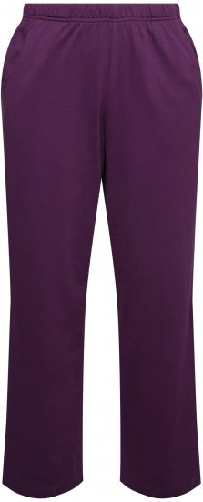 Ulla Popken Pull On Knit Straight Leg Pocket Pants Dark Blackberry - Jeans & Pantaloni Donna Taglie Comode – Plus Size - 