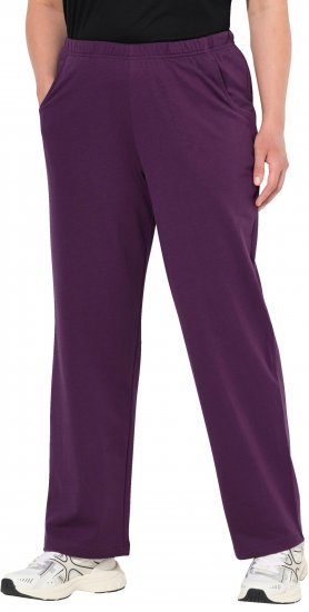 Ulla Popken Pull On Knit Straight Leg Pocket Pants Dark Blackberry - Jeans & Pantaloni Donna Taglie Comode – Plus Size - 