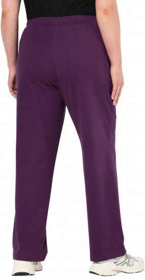 Ulla Popken Pull On Knit Straight Leg Pocket Pants Dark Blackberry - Jeans & Pantaloni Donna Taglie Comode – Plus Size - 