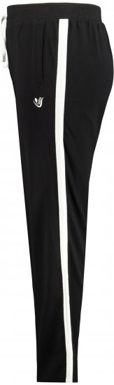 Ulla Popken Side Stripe Adjustable Drawstring Waist Joggers Black - Jeans & Pantaloni Donna Taglie Comode – Plus Size - 