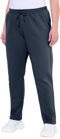 Ulla Popken Basic Drawstring Elastic Waist Cotton Blend Joggers Navy - Jeans & Pantaloni Donna Taglie Comode – Plus Size - 