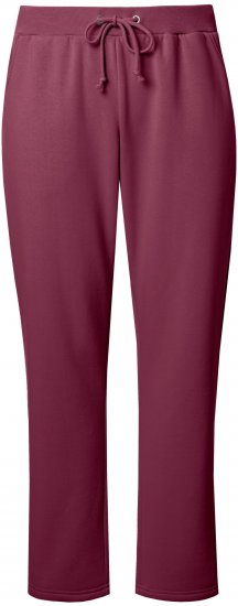Ulla Popken Basic Drawstring Elastic Waist Cotton Blend Joggers Dark Berry - Jeans & Pantaloni Donna Taglie Comode – Plus Size - 