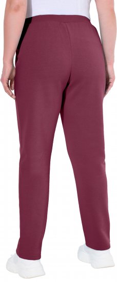 Ulla Popken Basic Drawstring Elastic Waist Cotton Blend Joggers Dark Berry - Jeans & Pantaloni Donna Taglie Comode – Plus Size - 
