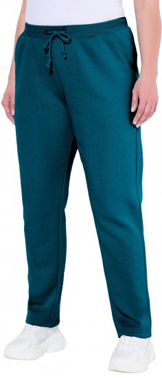Ulla Popken Basic Drawstring Elastic Waist Cotton Blend Joggers Cerulean - Jeans & Pantaloni Donna Taglie Comode – Plus Size - Jeans e Pantaloni Donna, EU 42-70