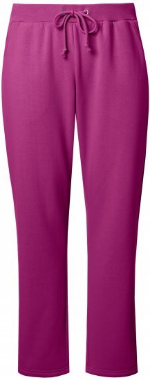 Ulla Popken Basic Drawstring Elastic Waist Cotton Blend Joggers Berry - Jeans & Pantaloni Donna Taglie Comode – Plus Size - 