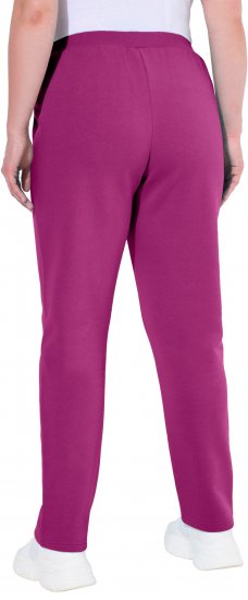 Ulla Popken Basic Drawstring Elastic Waist Cotton Blend Joggers Berry - Jeans & Pantaloni Donna Taglie Comode – Plus Size - 