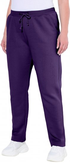 Ulla Popken Basic Drawstring Elastic Waist Cotton Blend Joggers Deep Violet - Jeans & Pantaloni Donna Taglie Comode – Plus Size - Jeans e Pantaloni Donna, EU 42-70