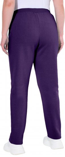 Ulla Popken Basic Drawstring Elastic Waist Cotton Blend Joggers Deep Violet - Jeans & Pantaloni Donna Taglie Comode – Plus Size - Jeans e Pantaloni Donna, EU 42-70