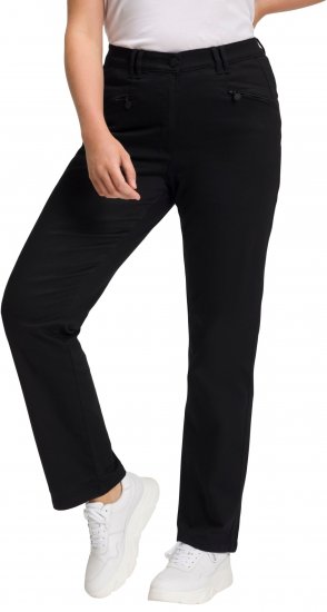 Ulla Popken Basic Mony Tapered Leg Stretch Pants Black - Jeans & Pantaloni Donna Taglie Comode – Plus Size - 