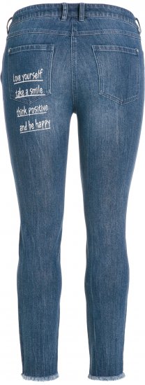 Ulla Popken Positive Thoughts Slim Leg Sarah Fit Stretch Jeans Blue Denim - ABBIGLIAMENTO DONNA 40-66 - Abbigliamento Taglie Forti da Donna