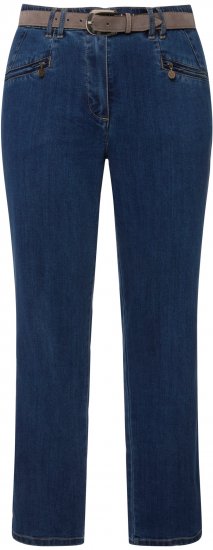 Ulla Popken Mony Elastic Waist Zip Pocket Jeans Blue Denim - Jeans & Pantaloni Donna Taglie Comode – Plus Size - 