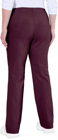 Ulla Popken Bengaline Elastic Waist Thermal Pants Aubergine - Jeans & Pantaloni Donna Taglie Comode – Plus Size - 