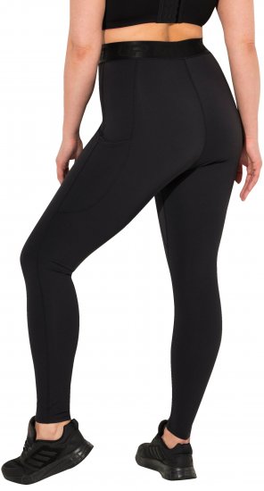 Ulla Popken Lightfit Quick Drying Leggings Black - Jeans & Pantaloni Donna Taglie Comode – Plus Size - 