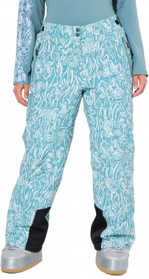 Ulla Popken Floral Print Ski Pants Ice Green - Jeans & Pantaloni Donna Taglie Comode – Plus Size - 