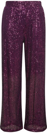 Ulla Popken Wide Leg Sequined Pants Mulberry - Jeans & Pantaloni Donna Taglie Comode – Plus Size - 