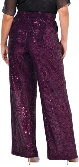 Ulla Popken Wide Leg Sequined Pants Mulberry - Jeans & Pantaloni Donna Taglie Comode – Plus Size - 