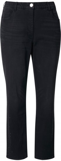 Ulla Popken Rhinestone Detail Stretch Fit Jeans Black - Jeans & Pantaloni Donna Taglie Comode – Plus Size - 