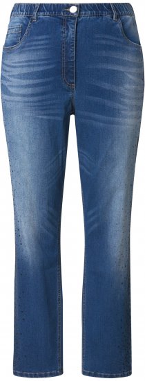 Ulla Popken Rhinestone Detail Stretch Fit Jeans Denim Blue - Jeans & Pantaloni Donna Taglie Comode – Plus Size - Jeans e Pantaloni Donna, EU 42-70