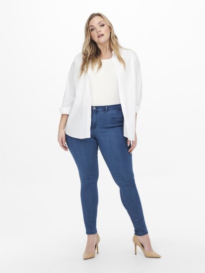 Only Carmakoma Thunder Life Skinny Fit Jeans Blue Denim - Jeans & Pantaloni Donna Taglie Comode – Plus Size - 