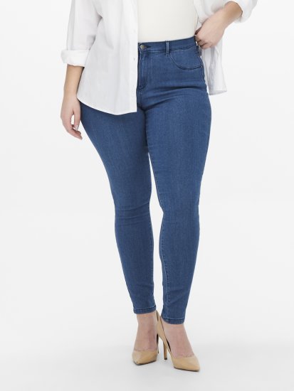 Only Carmakoma Thunder Life Skinny Fit Jeans Blue Denim - Jeans & Pantaloni Donna Taglie Comode – Plus Size - 