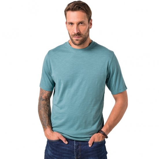 JP1880 T-Shirt Short Sleeve Soft Jersey Turquoise - Magliette - Magliette Uomo Taglie Forti