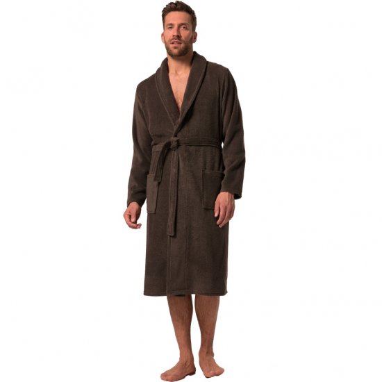 JP1880 Bathrobe Extra Soft Terry Cloth Brown - Intimo & costumi da bagno - Intimo Taglie Forti Uomo