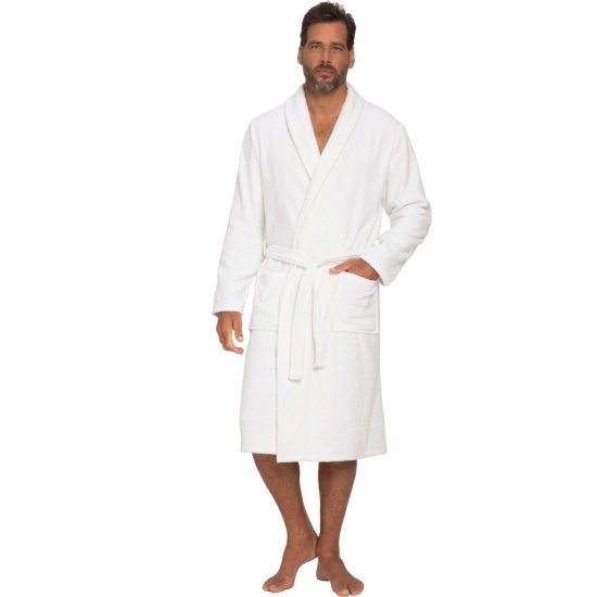 JP1880 Bathrobe Extra Soft Terry Cloth White - Intimo & costumi da bagno - Intimo Taglie Forti Uomo
