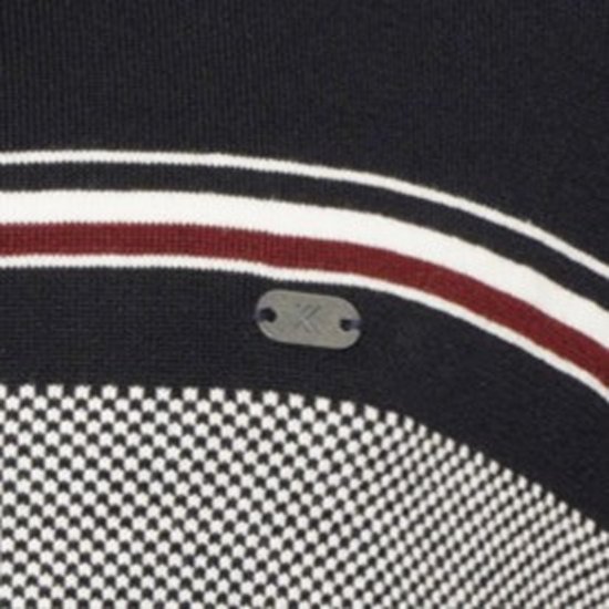 Kam Jeans 93 Stripe 1/4 Zipper Knitted Sweater Navy - Felpe & felpe con cappuccio - Felpe & Felpe con Cappuccio Uomo Taglie Forti