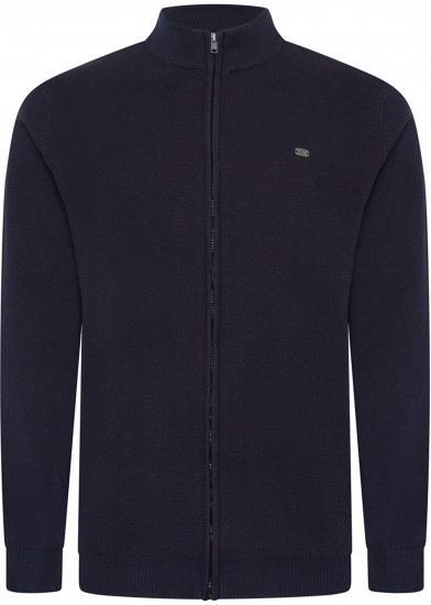 Kam Jeans 95 Zip Through Knitted Sweater Navy - Felpe & felpe con cappuccio - Felpe & Felpe con Cappuccio Uomo Taglie Forti