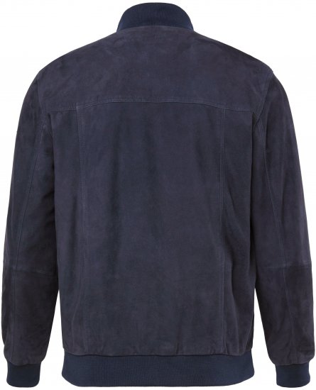 JP1880 Soft Goatskin Suede Leather Jacket Navy - Giacche in pelle - Giacche in pelle taglie forti