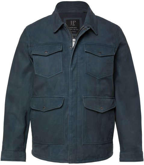 JP1880 Fine Lamb Leather Jacket Deep Sea Blue - Giubbotti - Giubbotti Uomo Taglie Forti