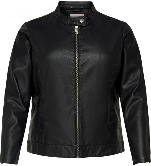 Only Carmakoma Robber Leather Jacket Black - Giacche in pelle - 