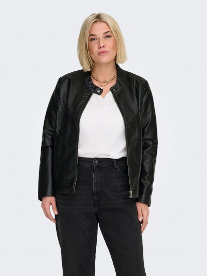Only Carmakoma Robber Leather Jacket Black - Giacche in pelle - 