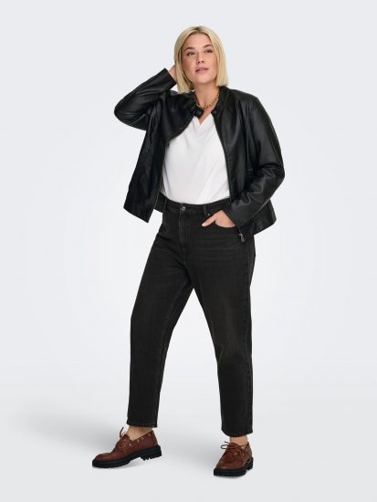 Only Carmakoma Robber Leather Jacket Black - Giacche in pelle - 