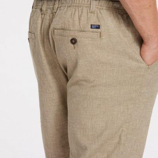 North Latitude 41106 Linen Shorts Beige - Shorts - Pantaloncini Uomo Taglie Forti