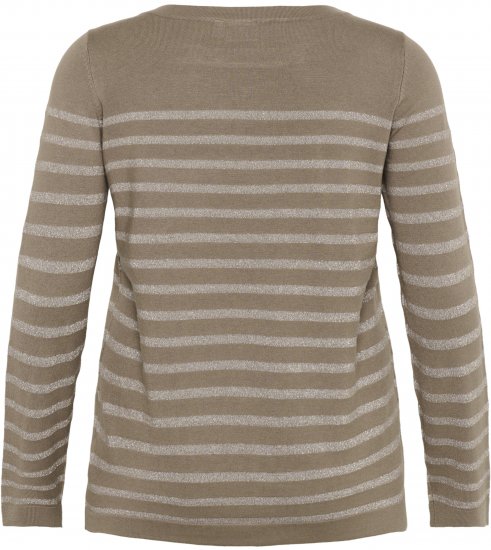 Kaffe Curve Linia Boatneck Pullover Morel Melange with Silver Lurex - Maglioni lavorati a maglia - 
