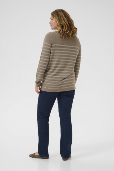 Kaffe Curve Linia Boatneck Pullover Morel Melange with Silver Lurex - Maglioni lavorati a maglia - 