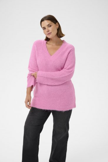 Kaffe Curve Emilia Pullover Pink Power Melange - Maglioni lavorati a maglia - 