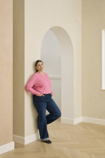 Kaffe Curve Emilia Pullover Pink Power Melange - Maglioni lavorati a maglia - 