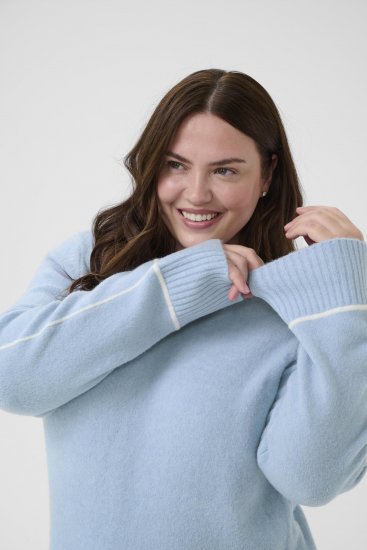 Kaffe Curve Jina Knit Pullover Powder Blue Melange - Maglioni lavorati a maglia - 