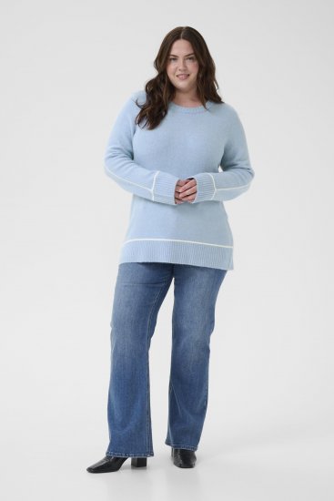 Kaffe Curve Jina Knit Pullover Powder Blue Melange - Maglioni lavorati a maglia - 