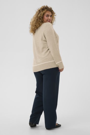 Kaffe Curve Jina Knit Pullover Feather Grey Melange - Maglioni lavorati a maglia - 