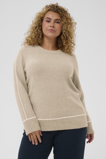 Kaffe Curve Jina Knit Pullover Feather Grey Melange - Maglioni lavorati a maglia - 