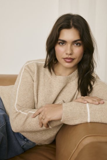 Kaffe Curve Jina Knit Pullover Feather Grey Melange - Maglioni lavorati a maglia - 