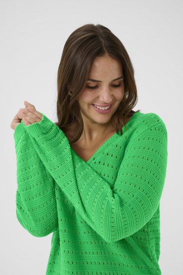 Kaffe Curve Metty Pullover Bright Green - Maglioni lavorati a maglia - 