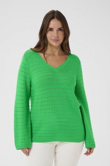 Kaffe Curve Metty Pullover Bright Green - Maglioni lavorati a maglia - 