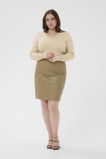 Kaffe Curve Lizzy Long Sleeve Pullover Feather Grey Melange - Maglioni lavorati a maglia - 